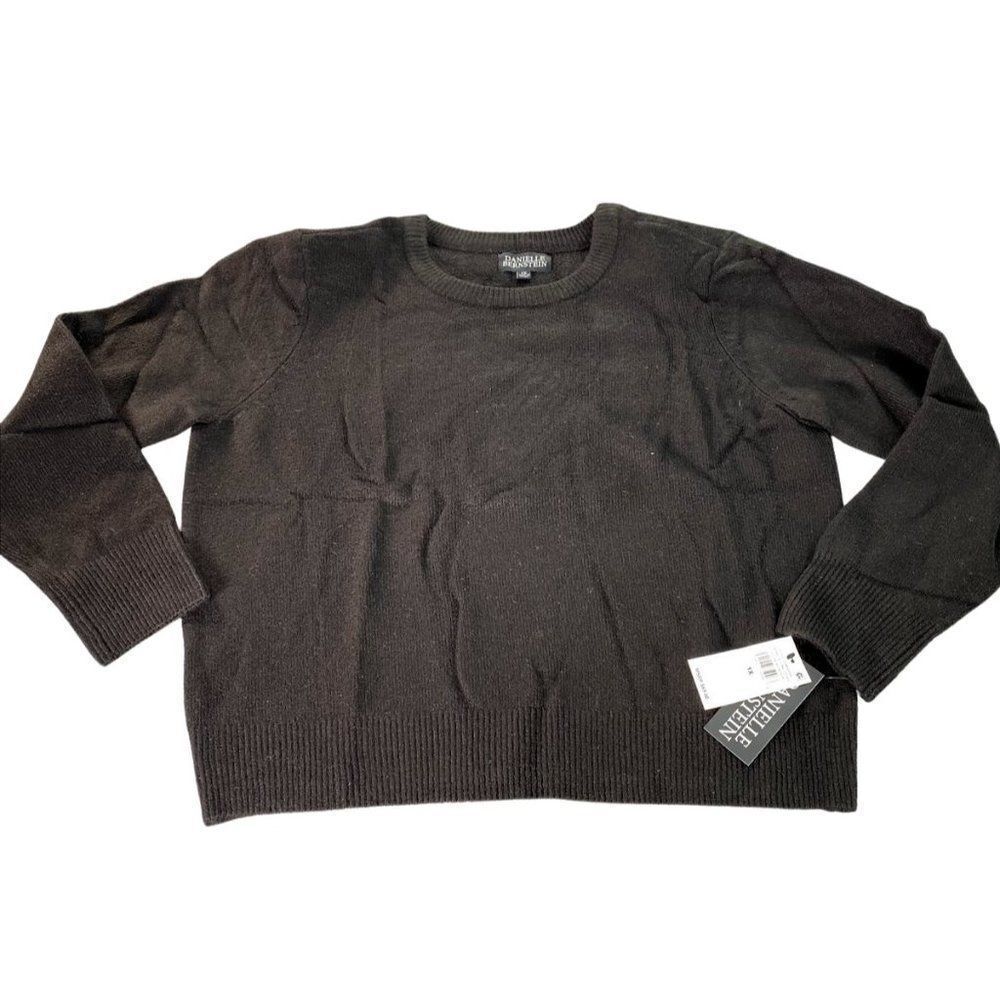 ‎Danielle Bernstein Sweater Top 1X Black Crewneck